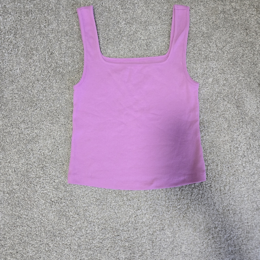 Old Navy Vibrant Purple Ribbed Cropped Tank Top